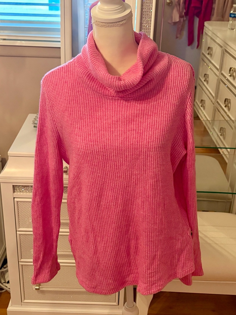 Croft & Barrow Pink Cowl Neck Sweater Size M
